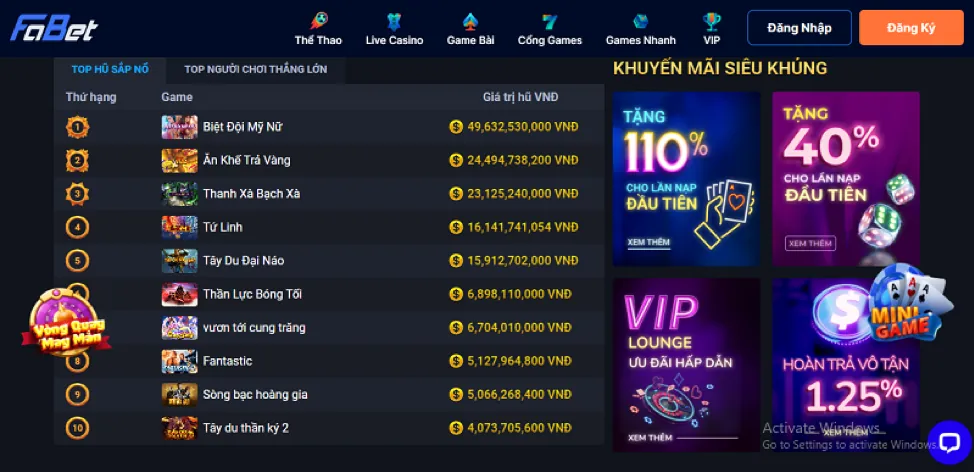Tiền thưởng chào mừng Slot